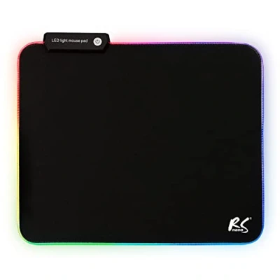 Afbeelding van Gaming muismat met LED RGB verlichting en anti slip rubberen onderkant 30x25cm