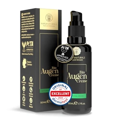 Afbeelding van Hoog gedoseerde biologische oogcrème 50 ml + hyaluronzuur 100% veganistisch en biologisch tegen rimpels donkere kringen Duurzaam geproduceerd regenererende anti aging verzorging