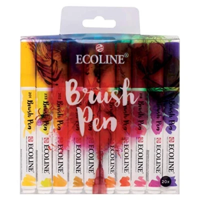Afbeelding van Talens Ecoline Brush pen, etui met 20 stuks in geassorteerde kleuren tekenstift