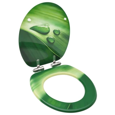 Afbeelding van Toiletbril met soft close deksel waterdruppel MDF groen