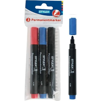 Afbeelding van Stylex Permanent Markers 3 Stuks