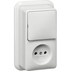 Afbeelding van Gira Opbouw wandcontactdoos 2 polig 16A 250V zuiver wit en