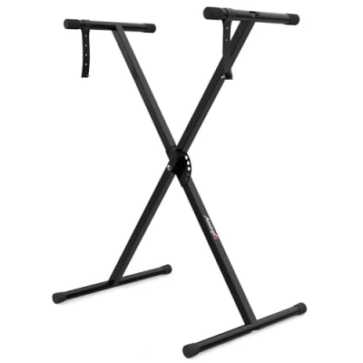 Afbeelding van Audibax Onyx 121 Schaartoetsenbordhouder, houder voor elektronisch muziektoetsenbord, instelsysteem met Easy Lock kogelgewricht, belasting 15 kg, toetsenborden 61, 76 en 88