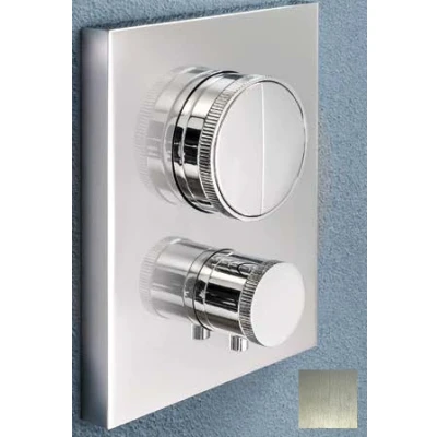 Afbeelding van SB Push Square Inbouw thermostaatkraan met drukknop omsteller en volumeregelaar RVS 1208955123
