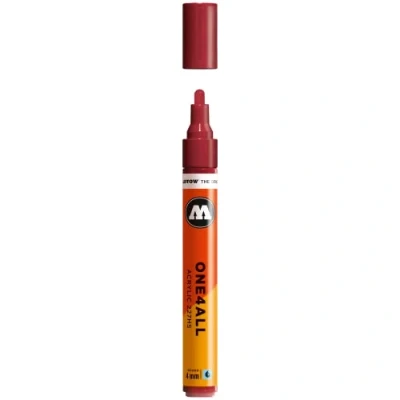 Afbeelding van Molotow ONE4ALL 4mm Acryl Marker Bordeaux Rood Geschikt voor vele oppervlaktes zoals canvas, hout, steen, keramiek, plastic, glas, papier, leer...