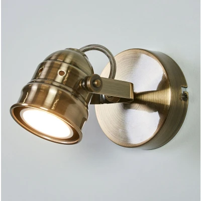 Afbeelding van Lindby wandlamp 1licht metaal H: 9.5 cm GU10 oud messing