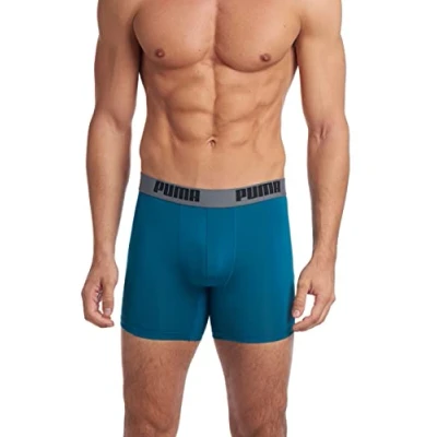 Afbeelding van PUMA Set van 3 Performance boxershorts voor heren (3 stuks), rood/grijs/blauwgroen