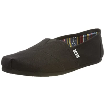 Image de TOMS Mocassins plats Alpargata en coton recyclé pour homme, Noir, 45.5 EU