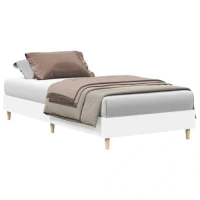 Afbeelding van vidaXL Bedframe zonder matras 75x190 cm spaanplaat wit