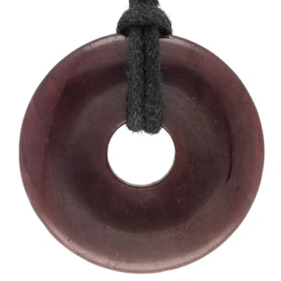 Afbeelding van Lebensquelle Plus Donut edelsteen granaat Ø 30 mm hanger, Halfedelsteen, bronziet, bronsiet