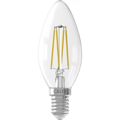 Afbeelding van LED volglas Filament Kaarslamp 240V 3,5W 350lm E14 B35, Helder 2700K CRI80 Dimbaar Calex