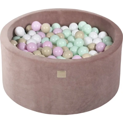 Afbeelding van Ballenbak inclusief 300 ballen Beige Ballenbakje.nl Pastel Roze Mint Wit