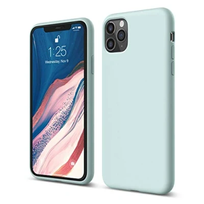 Afbeelding van elago Vloeibare siliconen case, compatibel met iPhone 11 Pro Max, hoes (6,5 inch), telefoonhoes, rondom bescherming: 3 laags beschermhoes (Baby Mint)