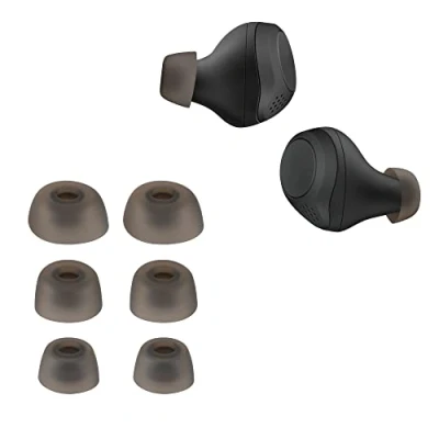 Afbeelding van kwmobile 6x cover voor in ear oortjes geschikt Jabra Elite 75t /65t / Active Vervangende oordopjes van siliconen grijs 3 maten