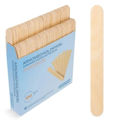Afbeelding van 200 x ARNOMED houten ijsstaafjes, stokjes om te knutselen, spatel 15 1,8 cm, doe het zelf, wegwerpijsstaven cosmetische spatel, accessoires