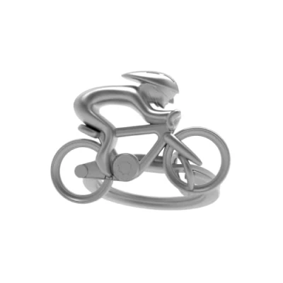 Image de Metalmorphose Porte clés alliage de zinc taille : 3,5 x 1,1 7,3 cm bicyclette chrome mat