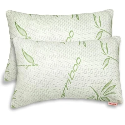 Afbeelding van 2x LitaLente Bamboe kussens hoofdkussen (set van 2) Origineel Bamboo pillow Zacht, Koel &amp; Drukverlagend