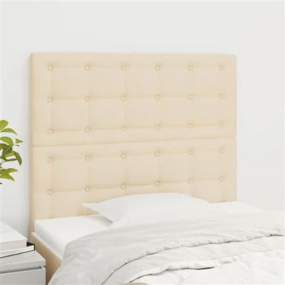 Afbeelding van Hoofdborden 2 st 80x5x78/88 cm stof crmekleurig
