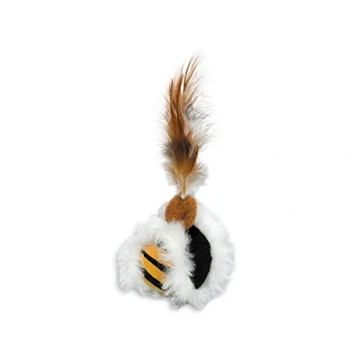 Afbeelding van Nobby Pluche bal met veren, kattenkruid, Kattenspeelgoed