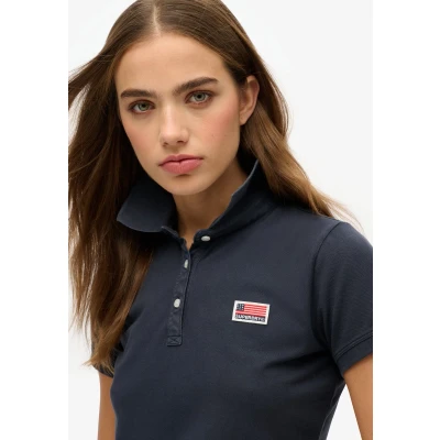Afbeelding van Superdry Athletic Essentials Graphic Poloshirt, Dames, Maat: 36, Eclipse navy