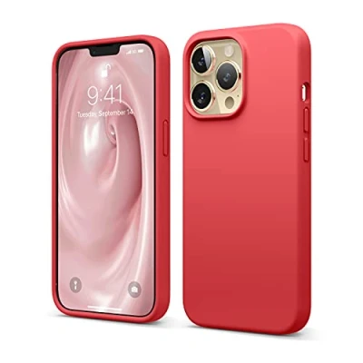 Afbeelding van elago Hoesje van vloeibare siliconen compatibel met iPhone 13 Pro (6,1 inch) beschermhoes gemaakt premium volledige bescherming, schokbestendig, 3 structuren, zachte microvezel