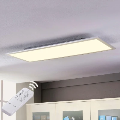Afbeelding van Lindby LED paneel met dimmer 1licht PMMA, aluminium H: 5.2 cm wit, zilver Inclusief lichtbron