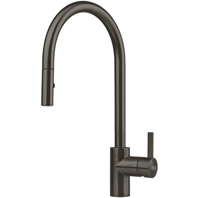 Afbeelding van Franke Keukenkraan Eos Neo met uitloop uittrekbare sproeikop pvd gun metal 115.0628.256