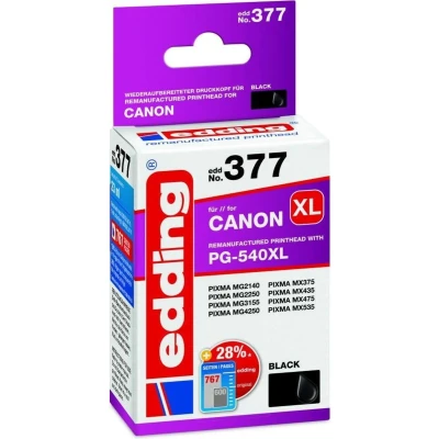 Afbeelding van Edding Inktcartridge vervangt Canon PG 540 XL Compatibel Zwart EDD 377 18