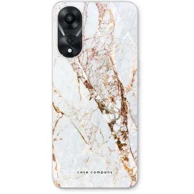 Afbeelding van Case Company® hoesje geschikt voor Oppo A78 5G Goud marmer Soft Cover Telefoonhoesje Bescherming aan alle Kanten en Schermrand