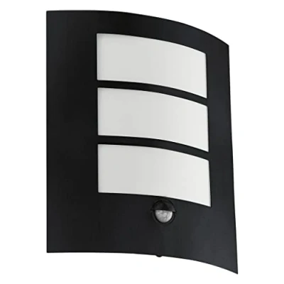 Afbeelding van EGLO City Wandlamp Buiten Sensor E27 26 cm Zwart/Wit