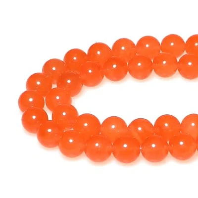 Afbeelding van MJDCB 8 mm, 43 stks stenen kralen oranje jade ronde losse halfedelstenen voor het maken van sieraden, armbanden, halskettingen