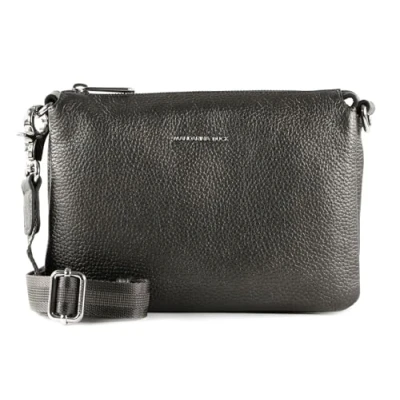 Afbeelding van MANDARINA DUCK Leren Schoudertas Mellow Lux Crossbody Bag Graphite Donkergrijs