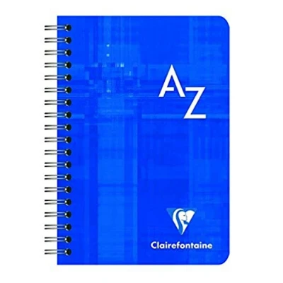 Afbeelding van Clairefontaine 668599AMZC Set van 2 spiraalbindingen, 9 x 14 cm, 100 pagina&#039;s, kleine ruitjes, wit papier, 90 g, gelamineerde omslag, willekeurige kleuren