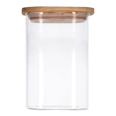 Afbeelding van Glazen voorraadpotten met bamboedeksel, 550 ml, 2500 luchtdicht, vaatwasmachinebestendig, mottenbestendig (1200 ml)