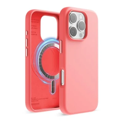 Afbeelding van elago Magnetische siliconen Beschermhoes, compatibel met iPhone 16 Pro, 6,3 inch, alle MagSafe accessoires, geïntegreerde magneten, zachte grip, schokbestendig
