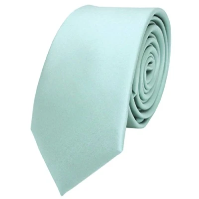 Afbeelding van TigerTie Smalle satijnen stropdas in effen kleur verschillende kleuren, Mint blessmint groen, One Size