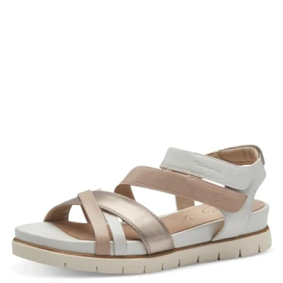 Afbeelding van Tamaris Sandalen met plateauzool, Dames, Maat: 37, Rose comb Leer/ synthetisch