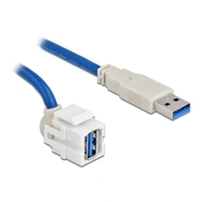 Afbeelding van Keystone Module USB 5 Gbps type A vrouwelijk 250 tot man met 0,5 m kabel wit