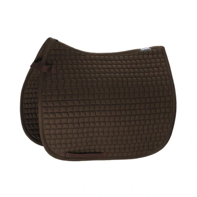 Image de Eskadron Tapis de Selle Cotton Uni Saut Marron foncé Full