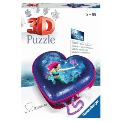 Afbeelding van Ravensburger Hartendoosje Enchanting Mermaids 3D puzzel 54 stukjes
