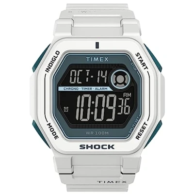 Afbeelding van Timex Montre Digitale pour Hommes avec Un bracelet en Plastique Command Encounter, Blanc,
