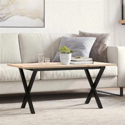 Afbeelding van vidaXL Salontafel X frame 90x40x45 cm massief grenenhout en gietijzer