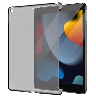 Afbeelding van MoKo Beschermhoes compatibel met iPad 9e generatie 2021 / 8e 2020 7e 2019, semi transparant, bescherming van polycarbonaat voor 10.2 2021/2020/2019, zwart