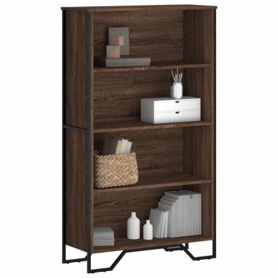 Afbeelding van Boekenkast 80x31x137,5 cm bewerkt hout bruin eikenkleur