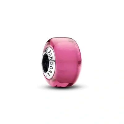 Afbeelding van PANDORA Moments Rosafarbenes Murano glazen mini bedel van sterling zilver, compatibel Armbanden, 793107C00, Glas, Geen edelsteen