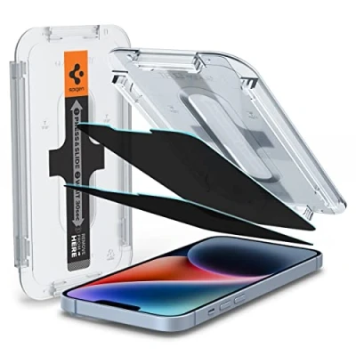 Afbeelding van Spigen Privacy Glass Met Montage Frame 2 pack voor iPhone 13 Pro Max gehard glas