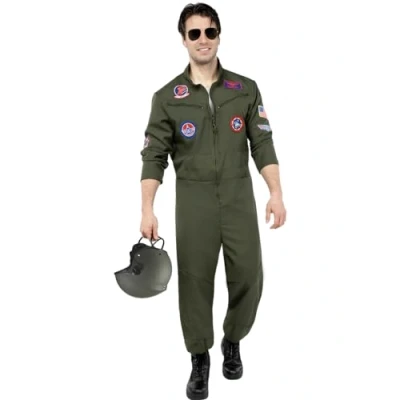 Afbeelding van FUNIDELIA Top Gun Piloten Kostuum voor mannen Maat: XL Donkergroen