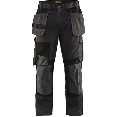 Image de Pantalon artisan stretch gris foncé/noir