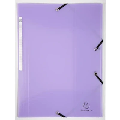 Afbeelding van Exacompta Ref. 55175E Pak van 5 elastieken mappen Chromaline pastel hoezen met 3 kleppen doorschijnend polypropyleen afmetingen 24 x 32 cm voor DIN A4 kleur paars