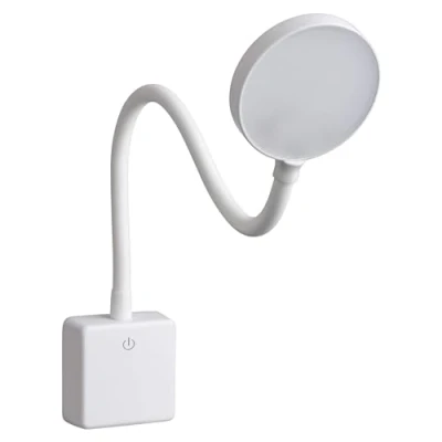 Afbeelding van SEBSON Zwarte dimbare led stekkerdoos lamp 4W stopcontact flexibele zwanenhals neutraal wit 4000K leeslamp nachtlampje